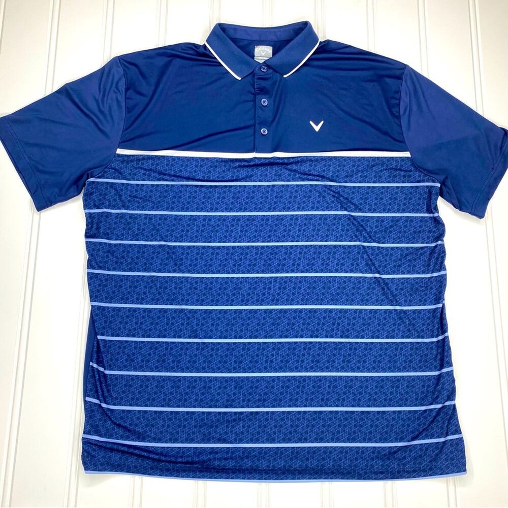 Callaway Opti-Dry Polo Golf Shirt / Men’s Sz XL‎ / Blue/White